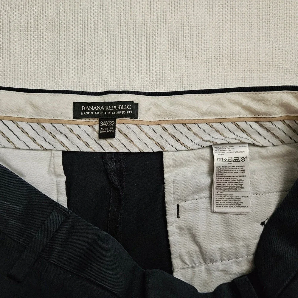 Banana Republic Athletic Tapered Pants Mens 34x32 Cotton Chino Stretch